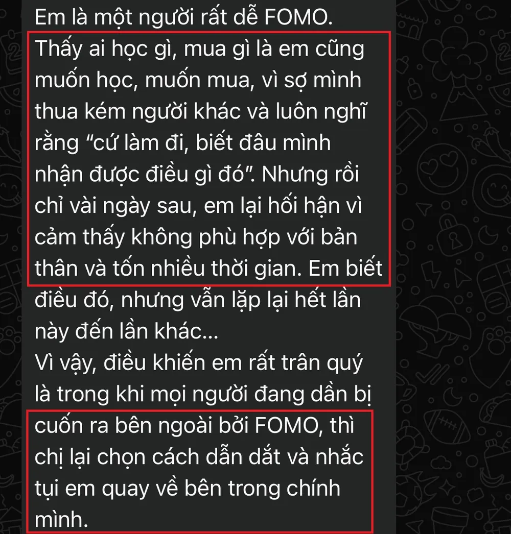 Phản hồi học viên INNER LEAD về FOMO